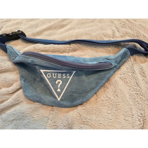 guess denim fanny pack